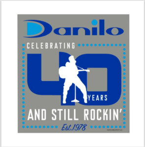 The Danilo 40th anniversary logo acknowledges its long history with Elvis.
