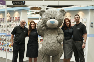 Julia Andrews (second left) with Tatty Teddy and other CGB colleagues as a previous PG Live.