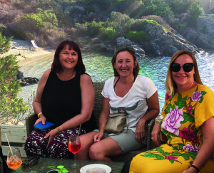 Artists (left-right) Amanda Prouten, Emma Bryan and Sarah Maddox met at an artistic retreat in Sardinia and over a few Aperol Spritzes a plan was hatched!