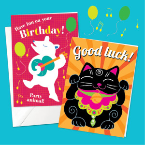 Bright cards by Amanda Prouten.