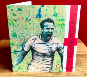 The World Cup has inspired several greeting card designers, as illustrated by this one from TheArtoftheNorth, that is available on Etsy.