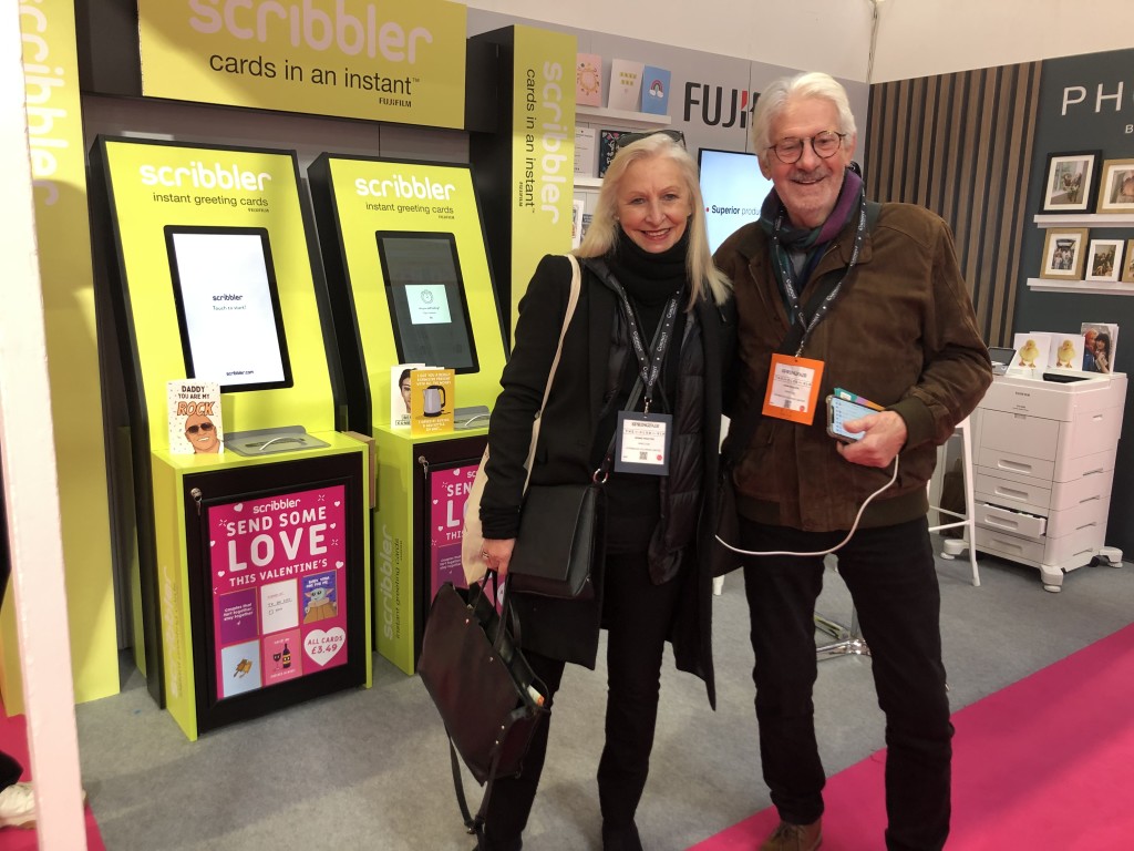Above: John and Jennie Procter, co-founders of Scribbler, were in Birmingham for the first trade show for the retailer’s that have been kiosks launched in collaboration with FujiFilm. “We had great interest from both UK and overseas,” commented John.