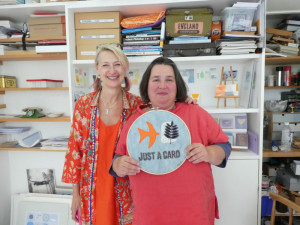 Just a Card founder Sarah Hamilton (right) with the GCA’s ceo Sharon Little.