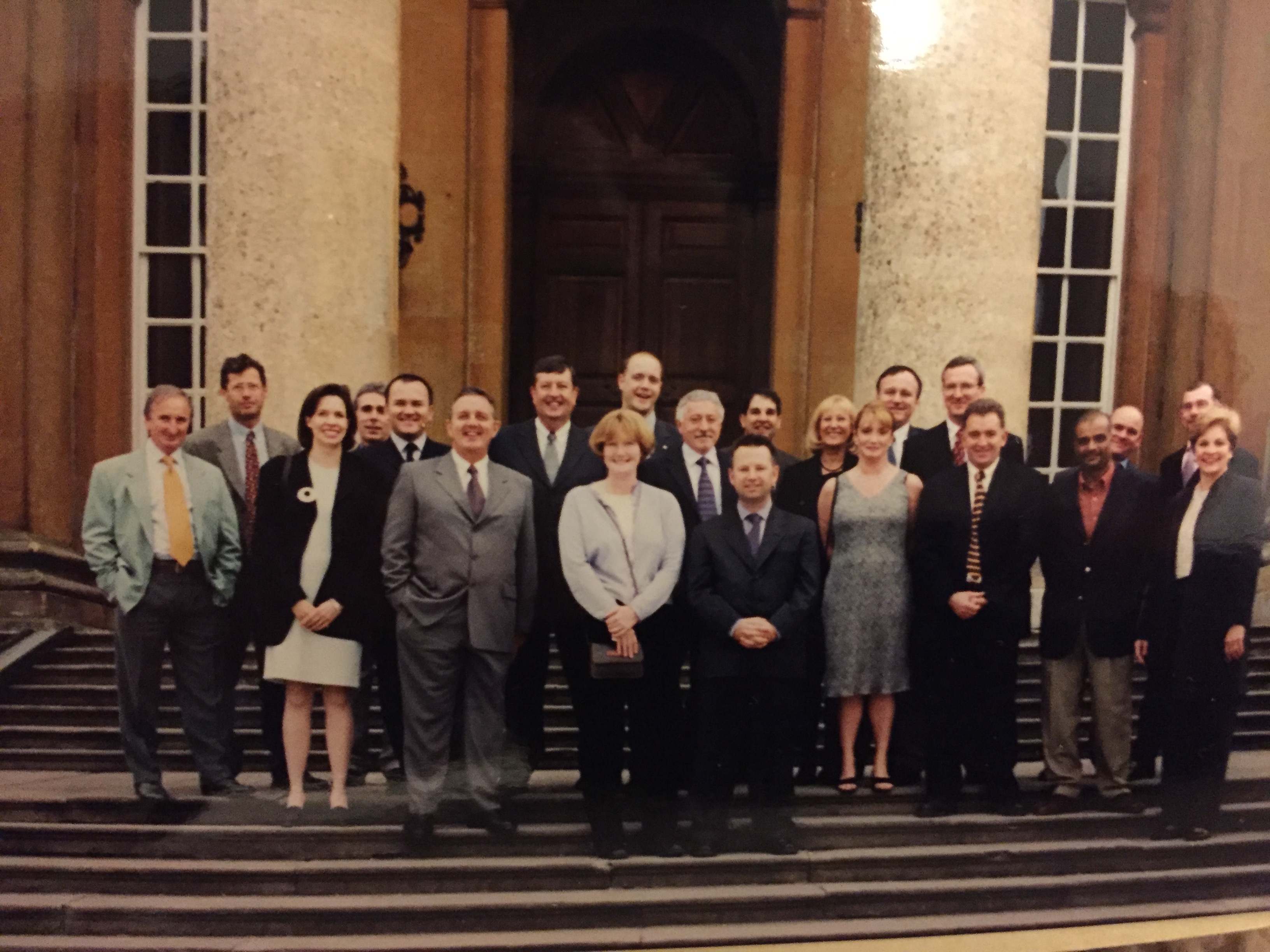 Above: Amanda (third left) outside Blenheim Palace during her Hallmark days in 2001 with colleagues and customers.