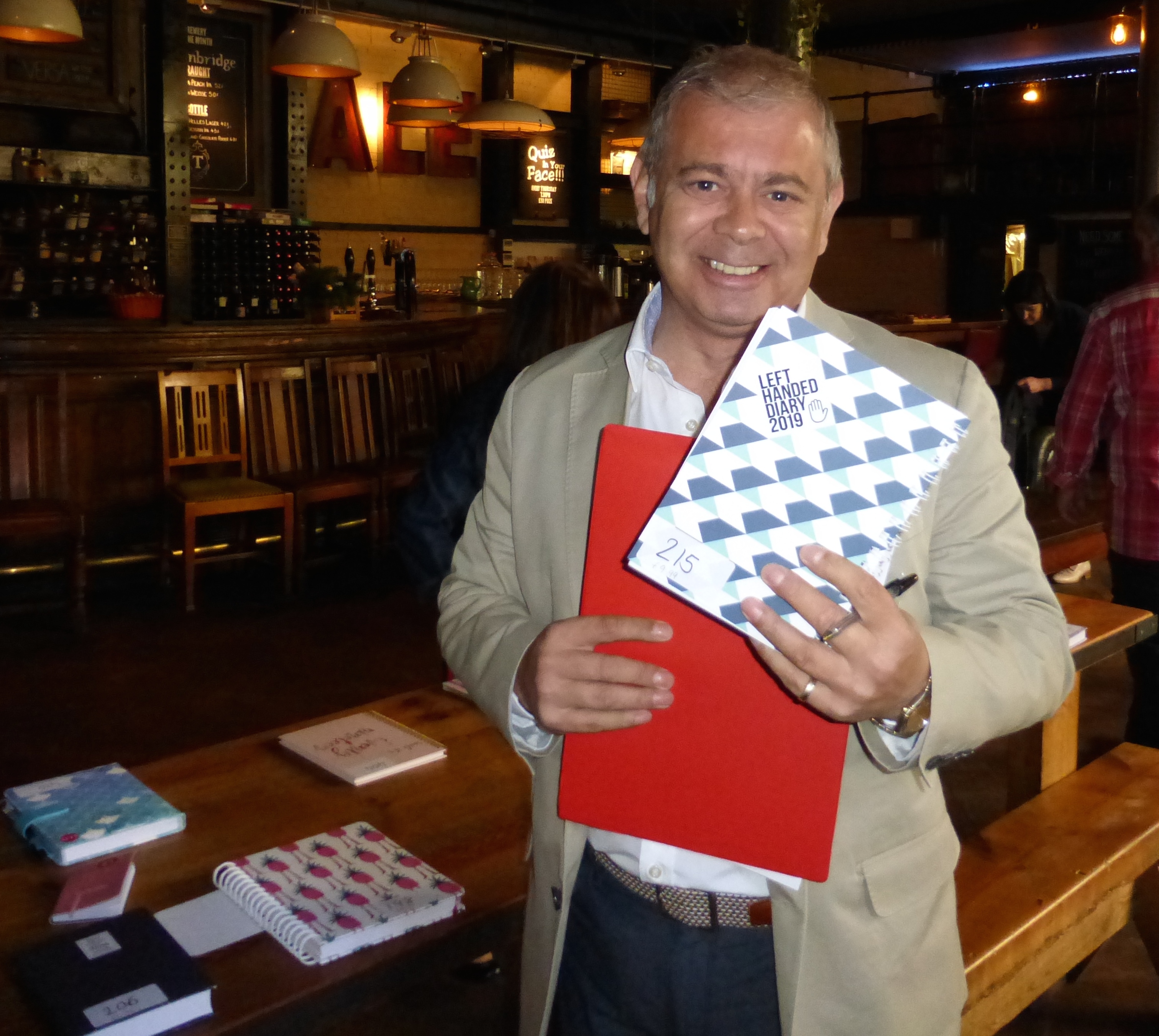 Above: As a left-hander himself, Miles Robinson (of House of Cards) was keen to put a Left-Handed Diary to the test!