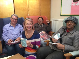 Above: Sharon Little at a Thinking of You Week card event at an Age UK centre. 