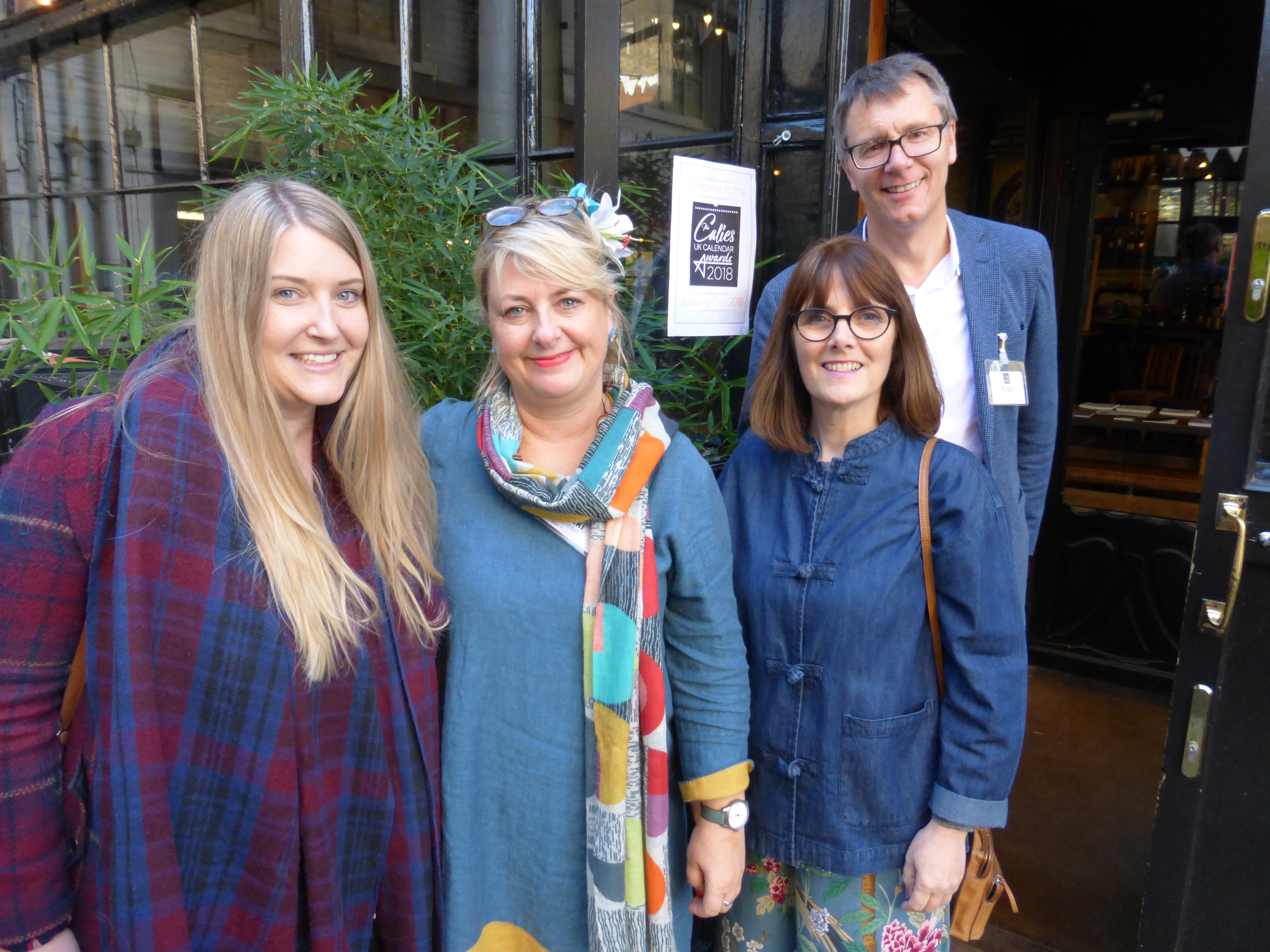 Above: (Left-right) Waterstones’ Claire Quinn, PG’s Jakki Brown, Debbie Wigglesworth (of The Paper Collaborative) and Nigel Williamson (House of Cards) at the judging.