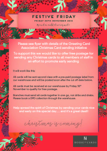 Above: The Festive Friday activity was communicated to all staff and resulted in 904 cards being written and sent. 