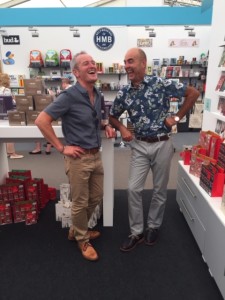 Above: Andy (right) with his good friend, the recently retired fellow agent, Robin Hill on a trade show stand. 