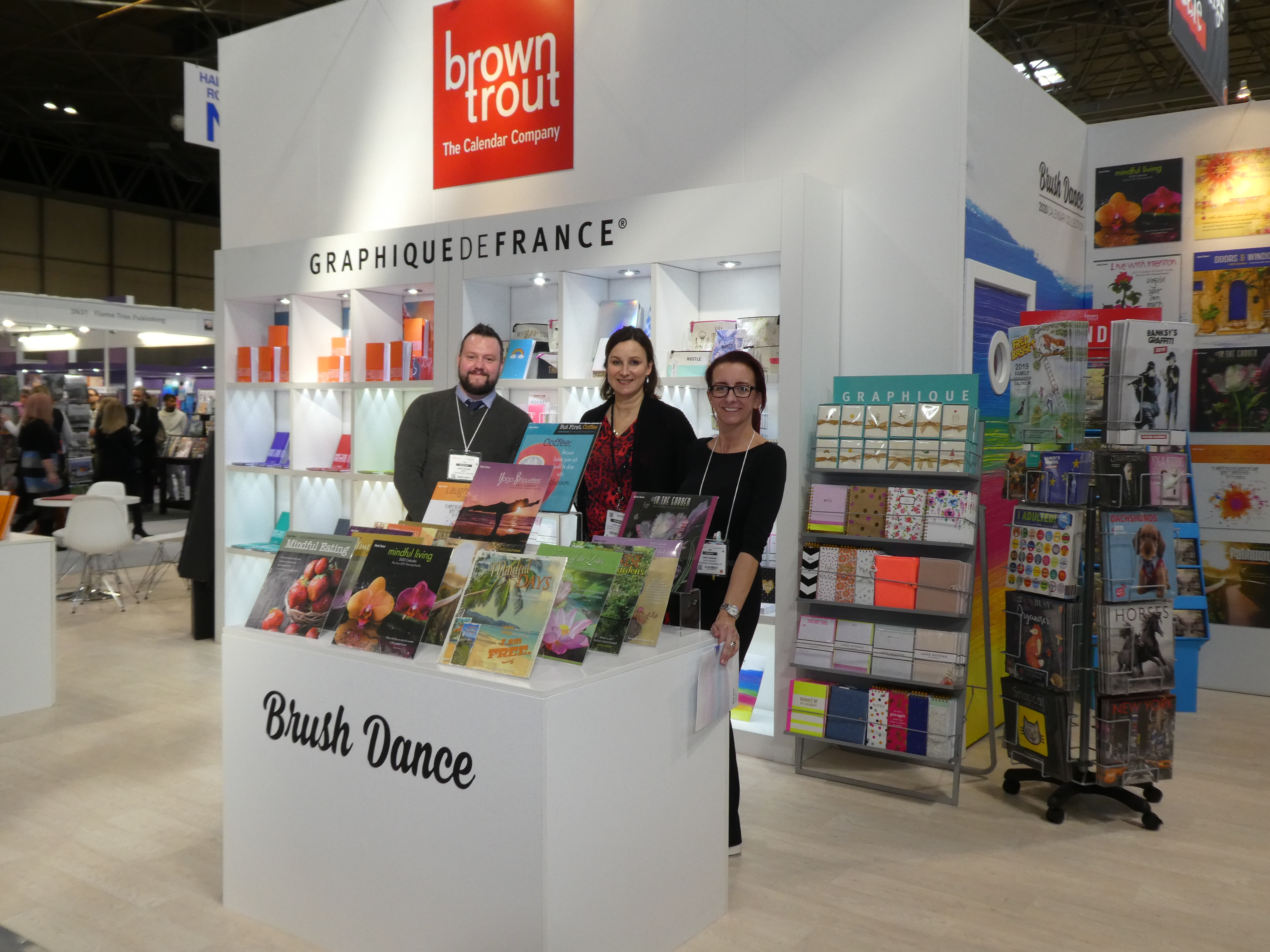 Above: The BrownTrout stand was showcasing the company’s latest acquisition, the US-based Brush Dance calendar company. 