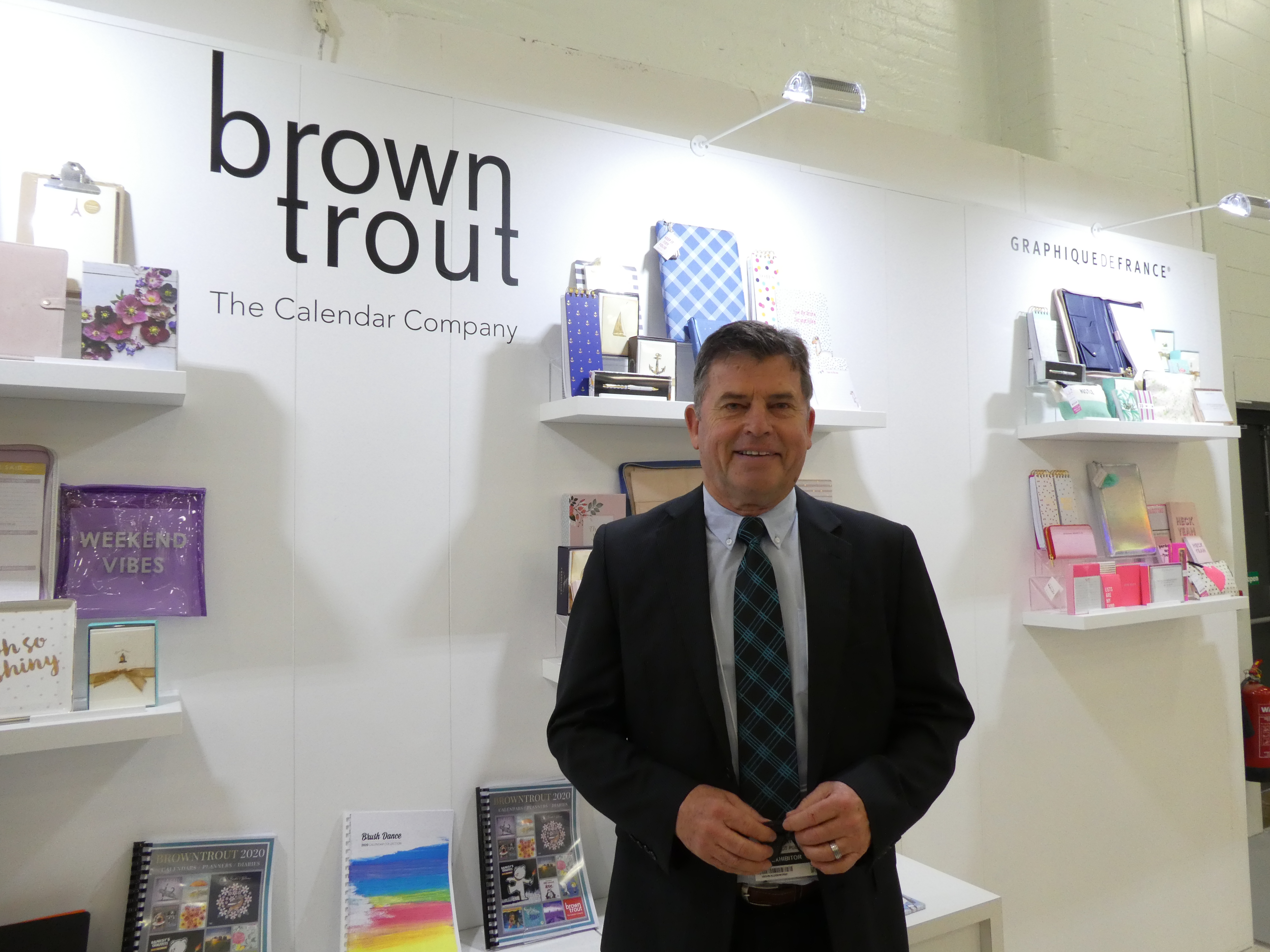 Above: Derek Shirley on the BrownTrout stand at January’s Top Drawer. 