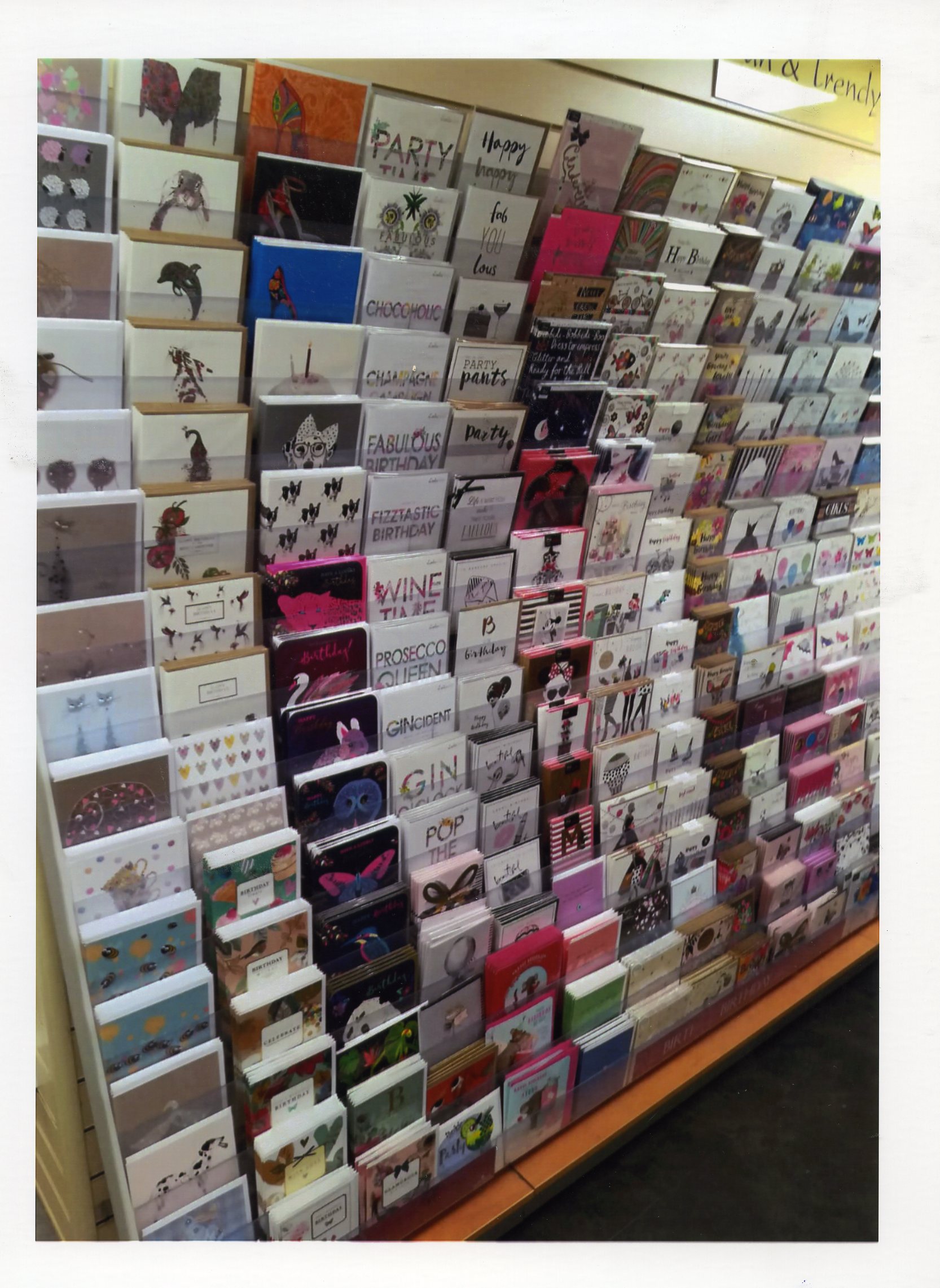 Above: One of the card racks in the Well Good Card Shop.