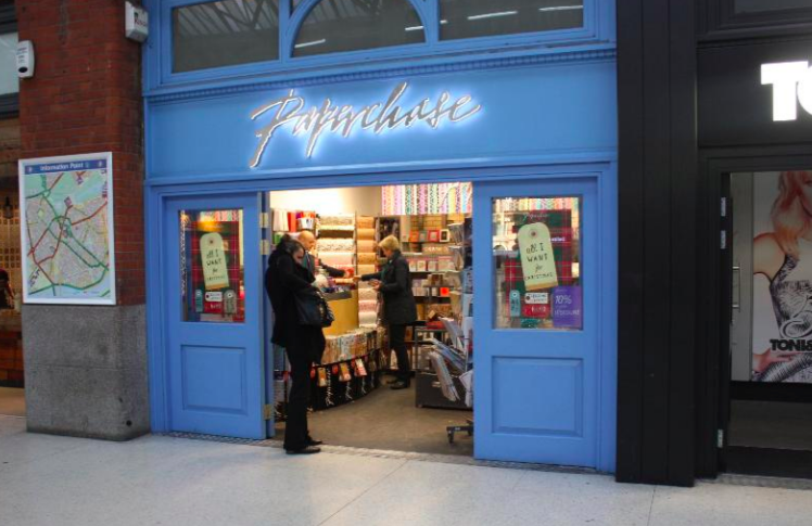 Above: Paperchase is seeing increases in like-for-like card sales from its railway station stores.   