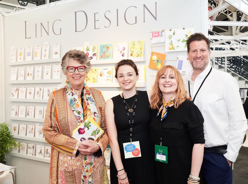 Above: David Byk with Ling colleagues Ling Design’s (right-left) Clare Twigger and Amelia Strawson and culinary celebrity Prue Leith at PG Live.