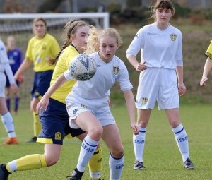 Above: Holly Orr, who is sponsored by Wendy Jones-Blackett is turning professional next season to play for Leeds United Ladies team, aged only 16. 