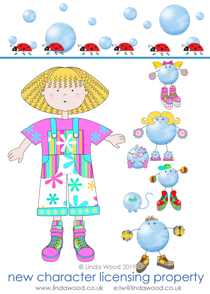 Above: The cute central character, Mia and some of her bubble friends.