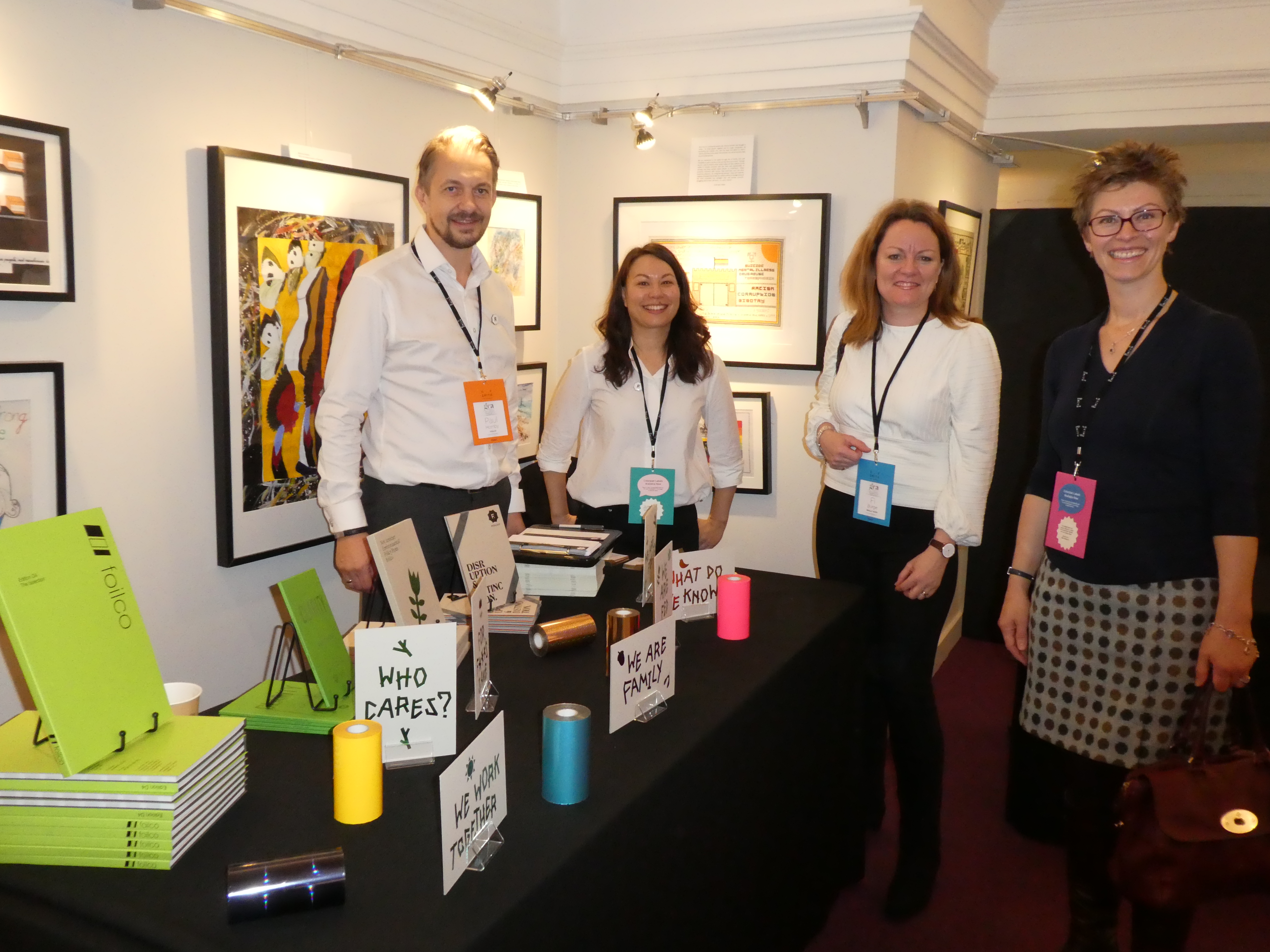 Above: Among the associate members who ‘took a table’ in the reception was Foilco. (Left-right) Foilco’s Paul Hornby and Emma McNiven enjoying a chat with Really Good’s Lisa Shoesmith (GCA treasurer) and colleague Fiona Burge.  
