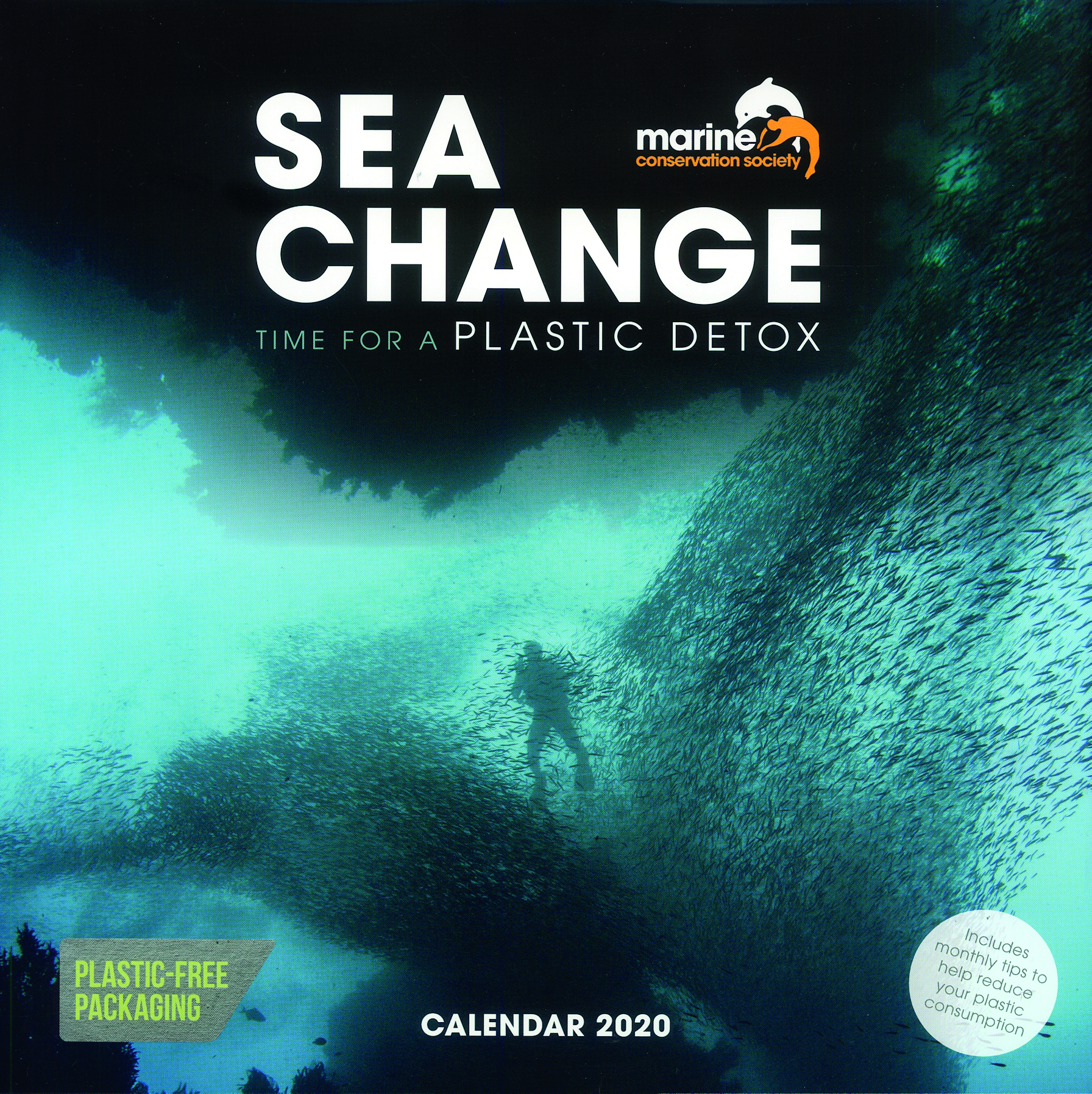 Above: Carousel Calendars’ Sea Change title for the Marine Conservation Society fanfares a new plastic-free packaging option. 