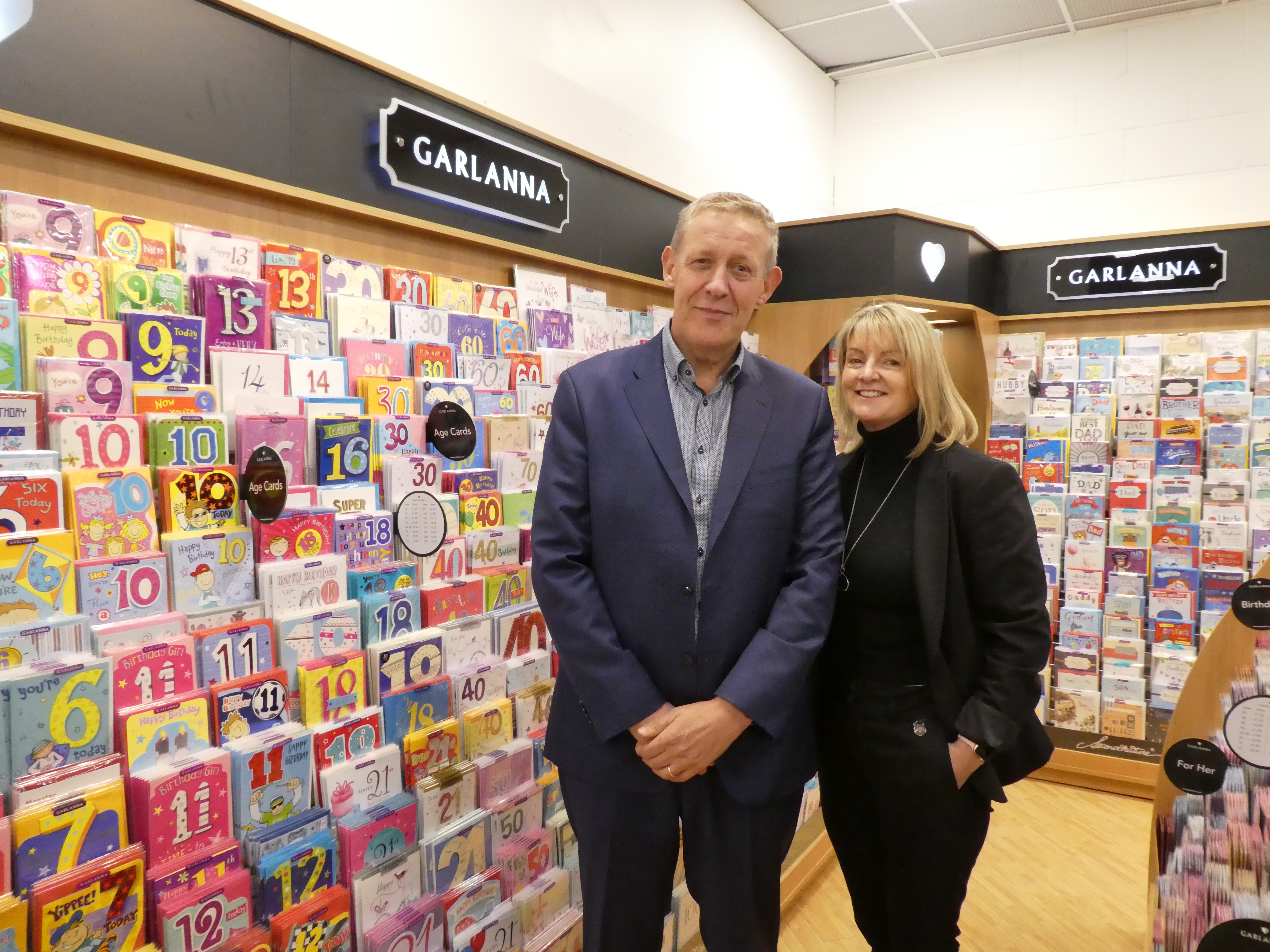 Above: Alan and Jackie MacNamee, co-owners of Garlanna in Leekes’ Melksham store.