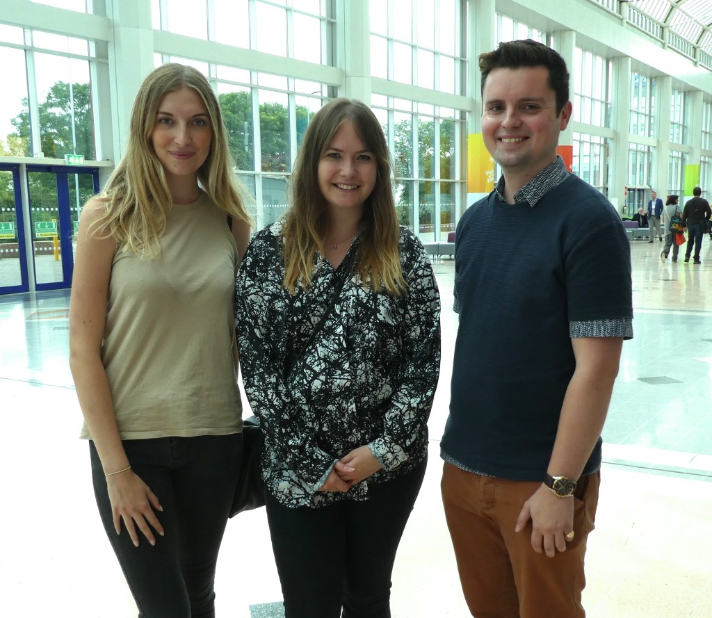 Above: Joe Guest (far right) with Paperchase colleagues (centre) Daisy Enticott, assistant card buyer and Beth Flathers (assistant buyer for novelties).