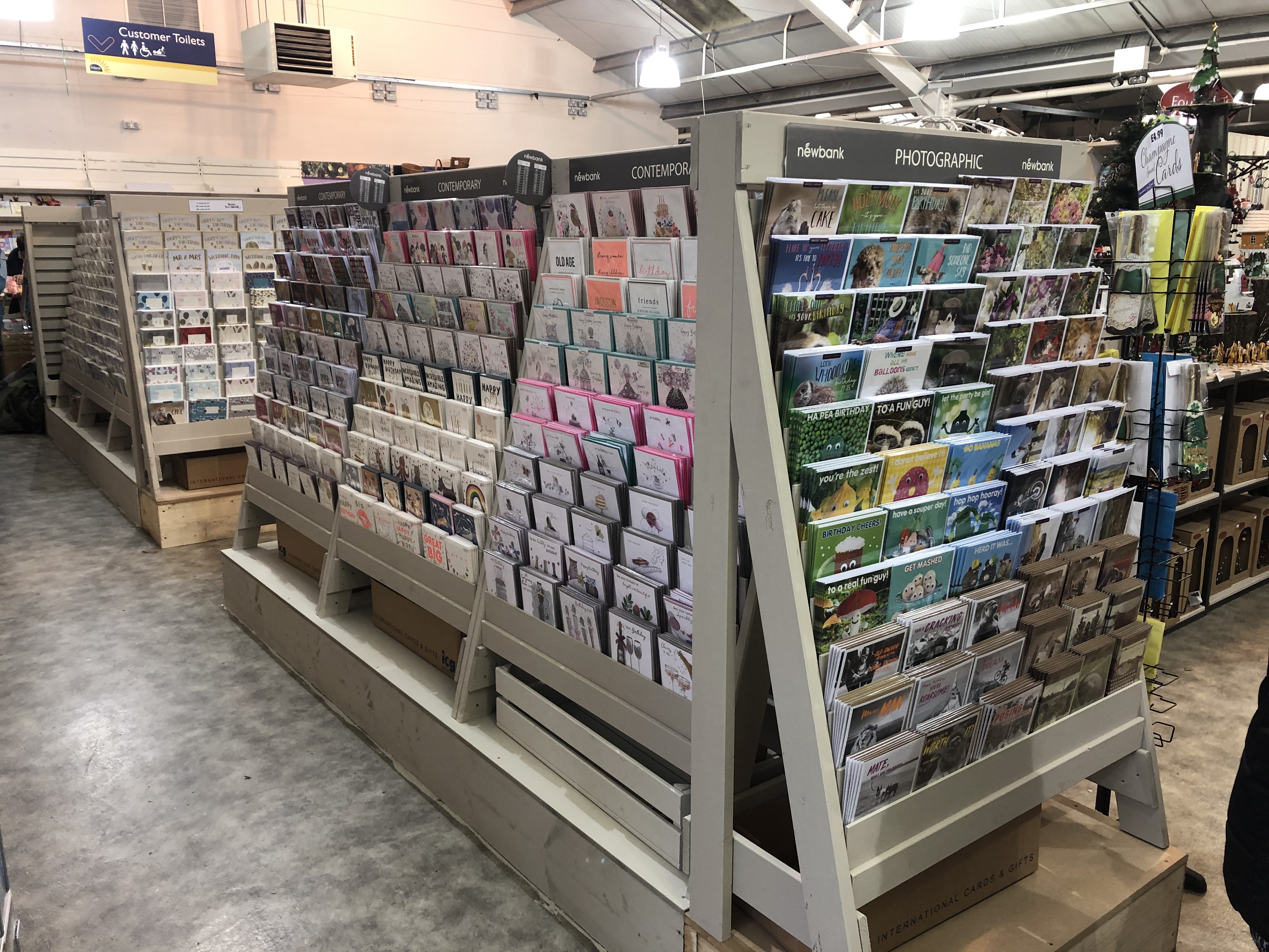 Above: Part of the new greeting card department in Newbank’s Newton-le-Willows garden centre.