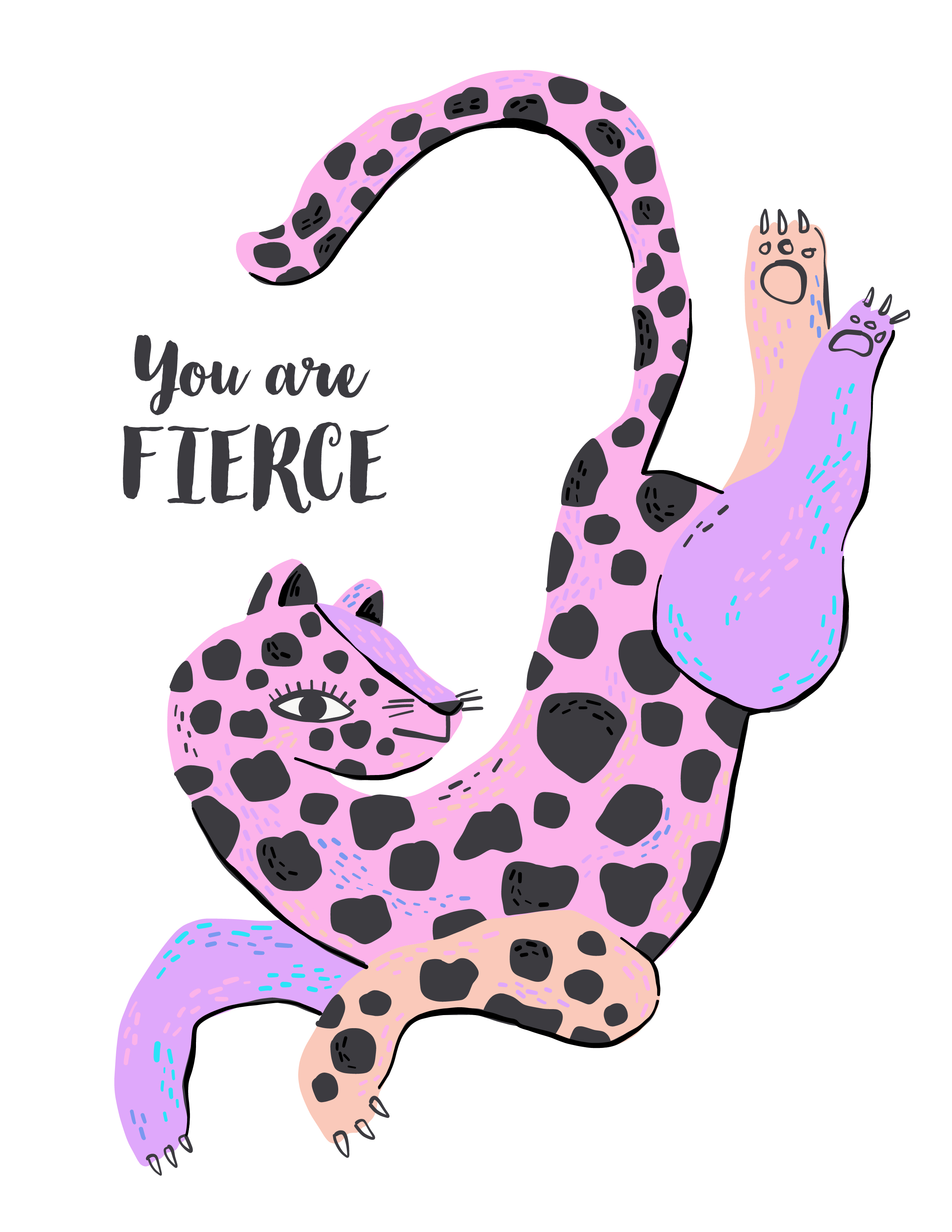 Above: Lizzy Doyle’s stunning leopard is colourful and naïvely illustrated, courtesy of The Bright Agency.