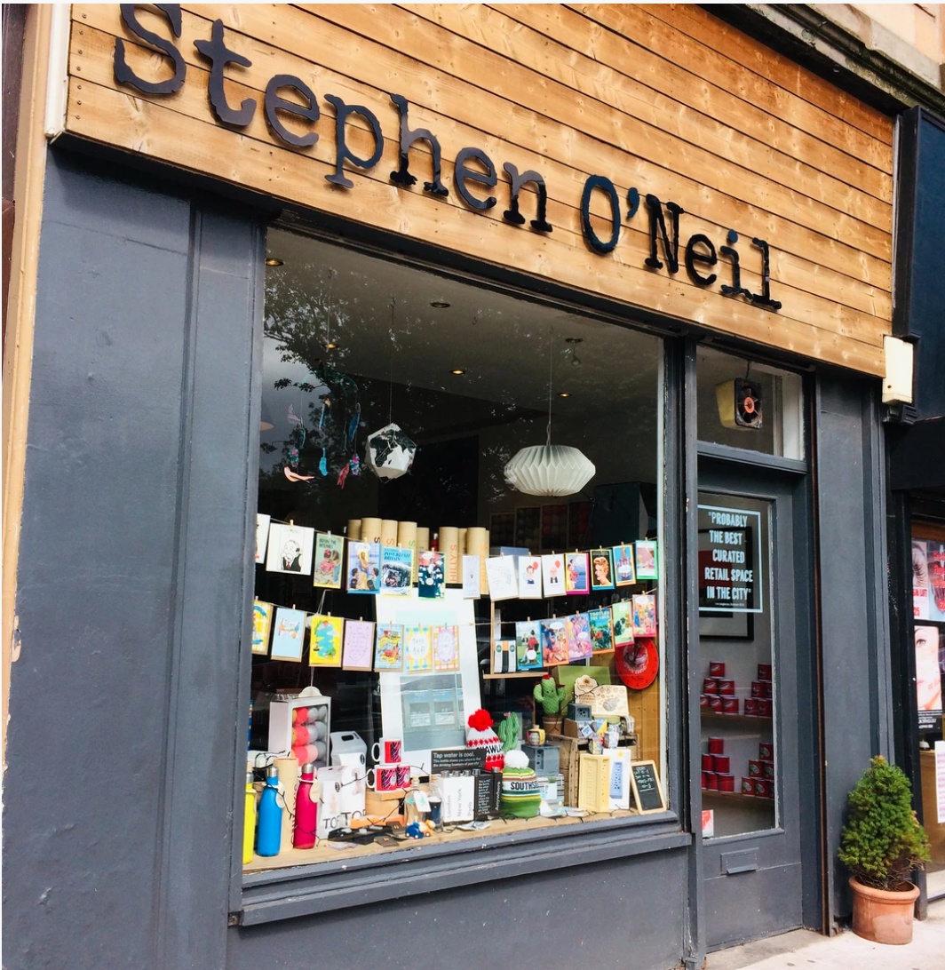 Above: Stephen O’Neill Art is located in a desirable part of Glasgow.