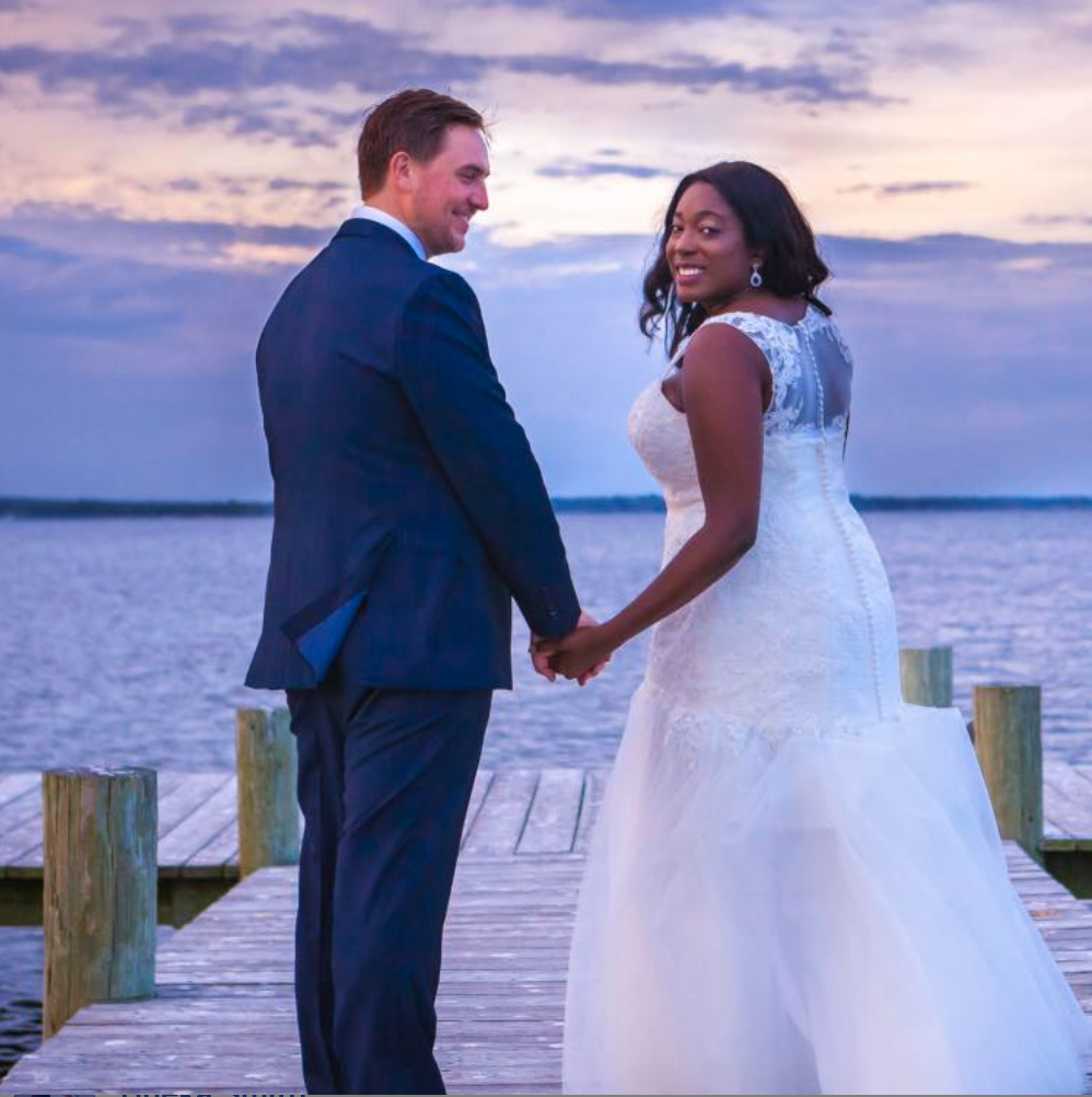Above: Tineka, and her husband, Alex, have been together for seven years. They have always had difficulty finding cards that reflect their interracial relationship. When Alex gave Tineka a card with penguins on it – because it was the only greeting card with a ‘black and white couple’ he could find.  