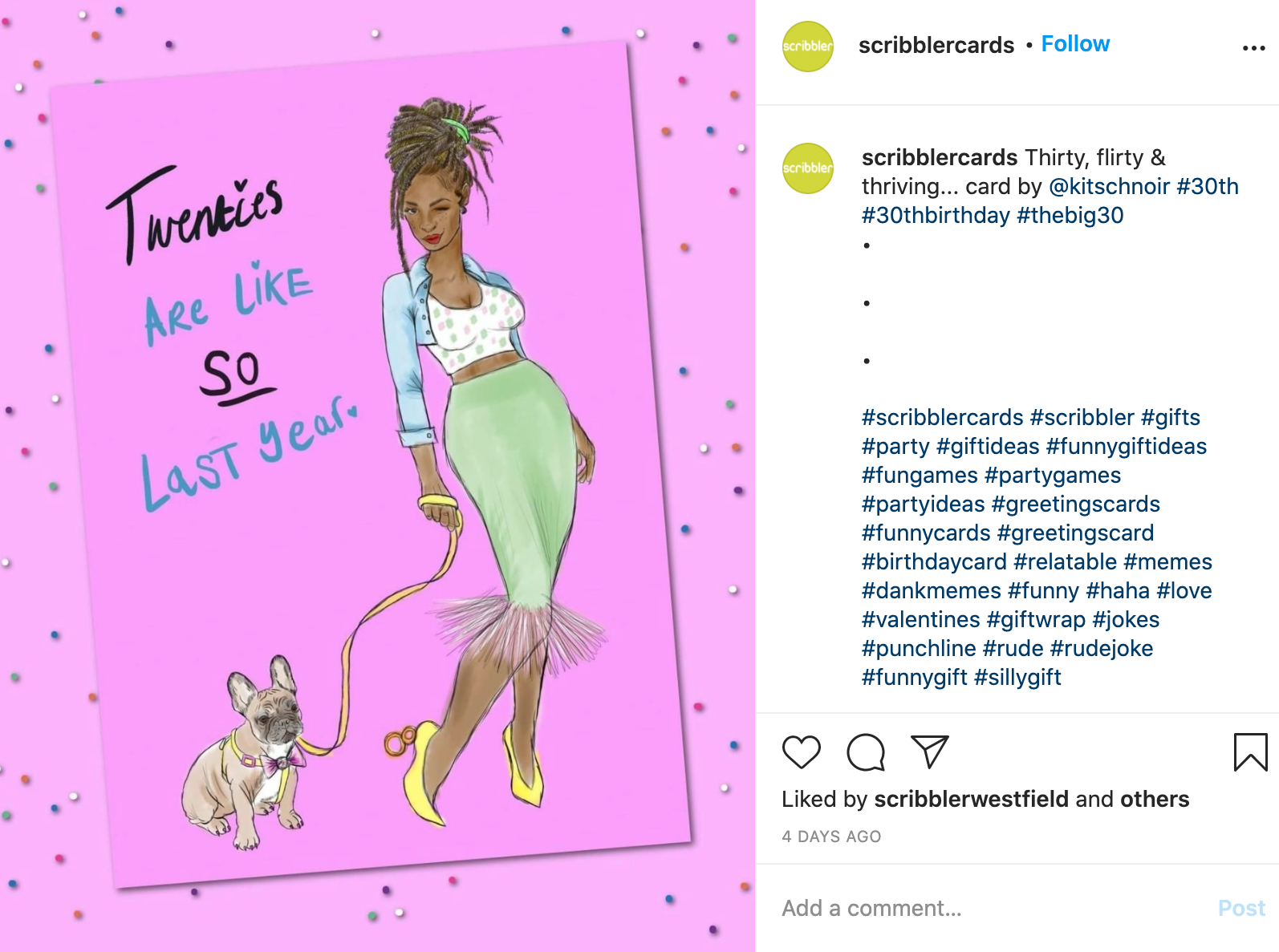 Above: A KitsCH Noir design shared on Scribbler’s social media channels as part of its support for black designers.