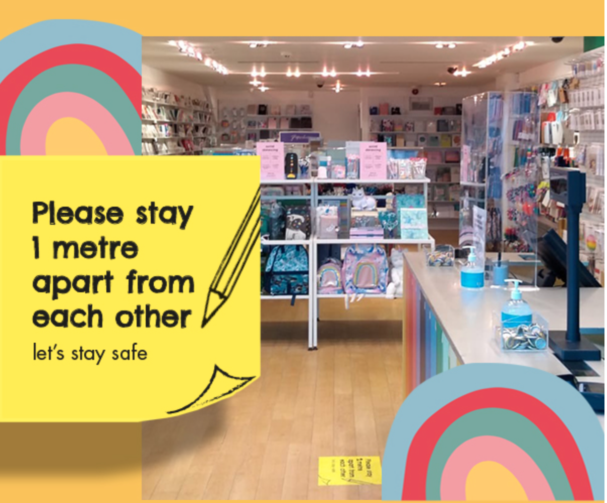 Above: The social distancing requirements is challenging in Paperchase’s smaller stores in travel locations. 