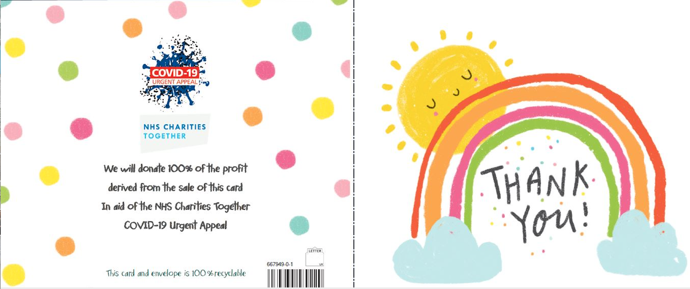 Above: The front and rear of the special charity card that UKG designed and Wrapid printed for free.