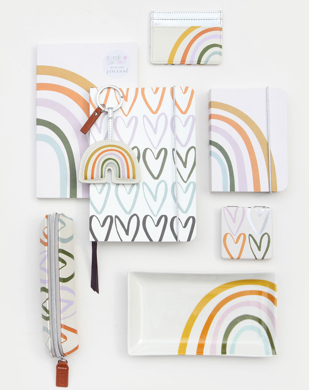 Above: A selection of products from Caroline Gardner’s new Rainbow collection.