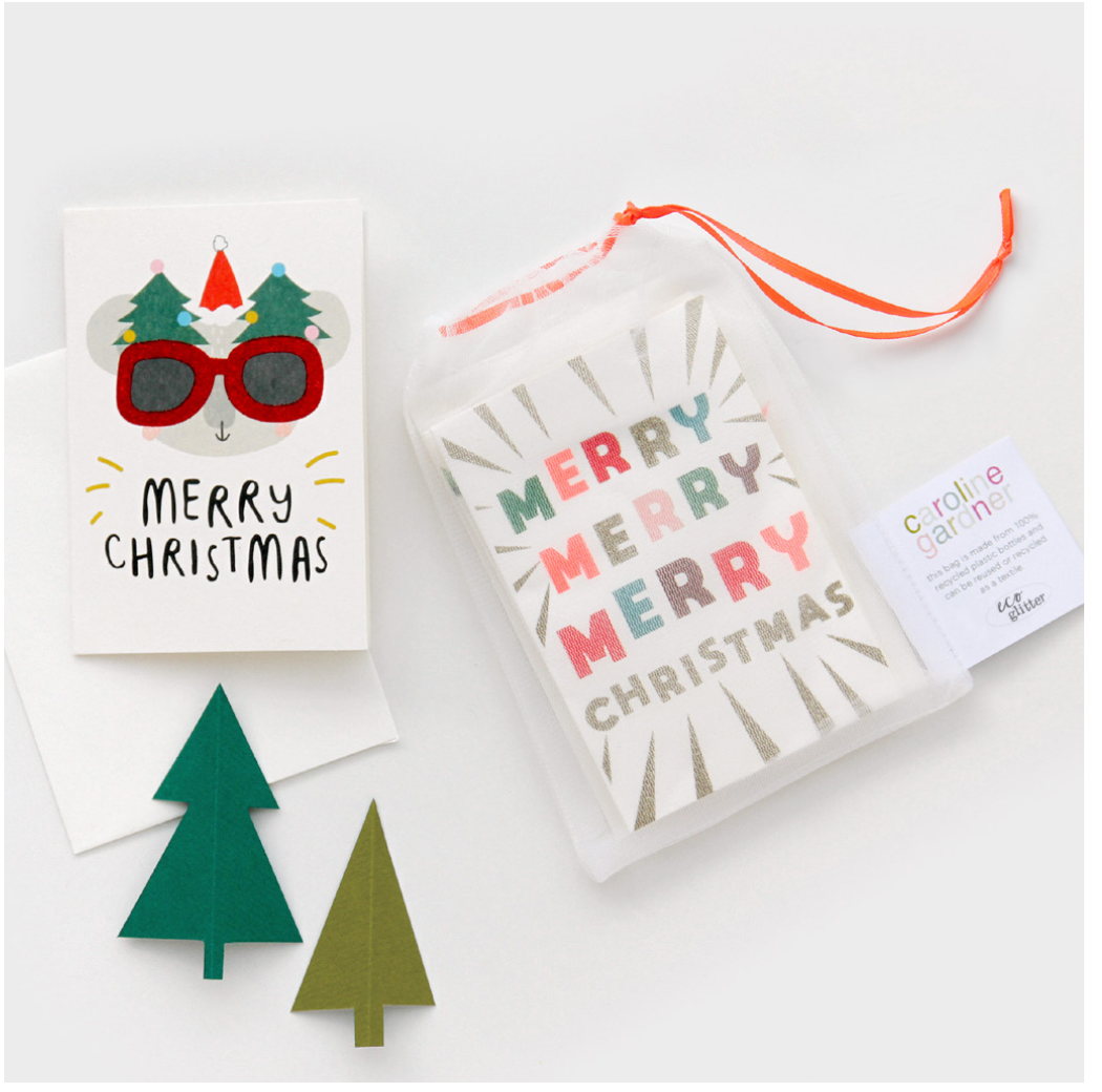 Above: The Caroline Gardner Christmas cards in their eco-pouch.