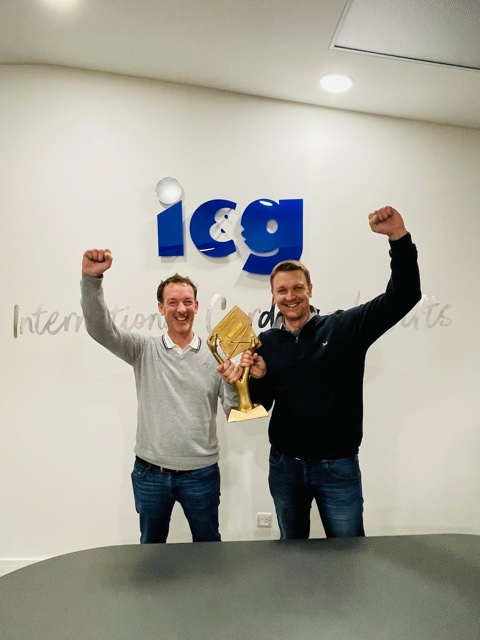 Above: A true gold moment for IC&G’s Simon (left) and Ian Wagstaff.