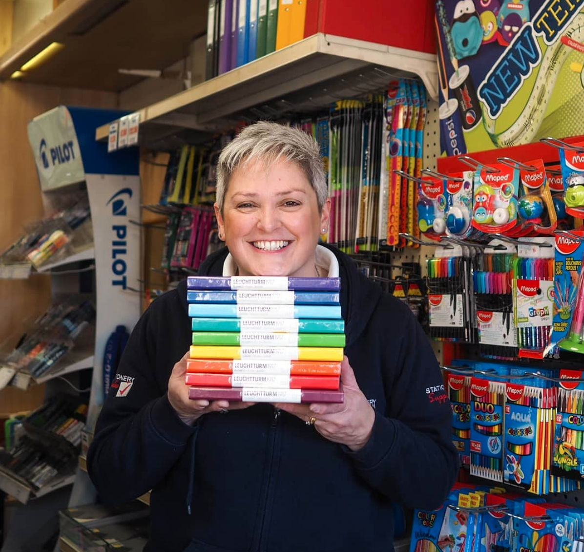 Above: Sarah Laker’s Stationery Supplies’ Marple shop is in the finals in two Good Retail categories.