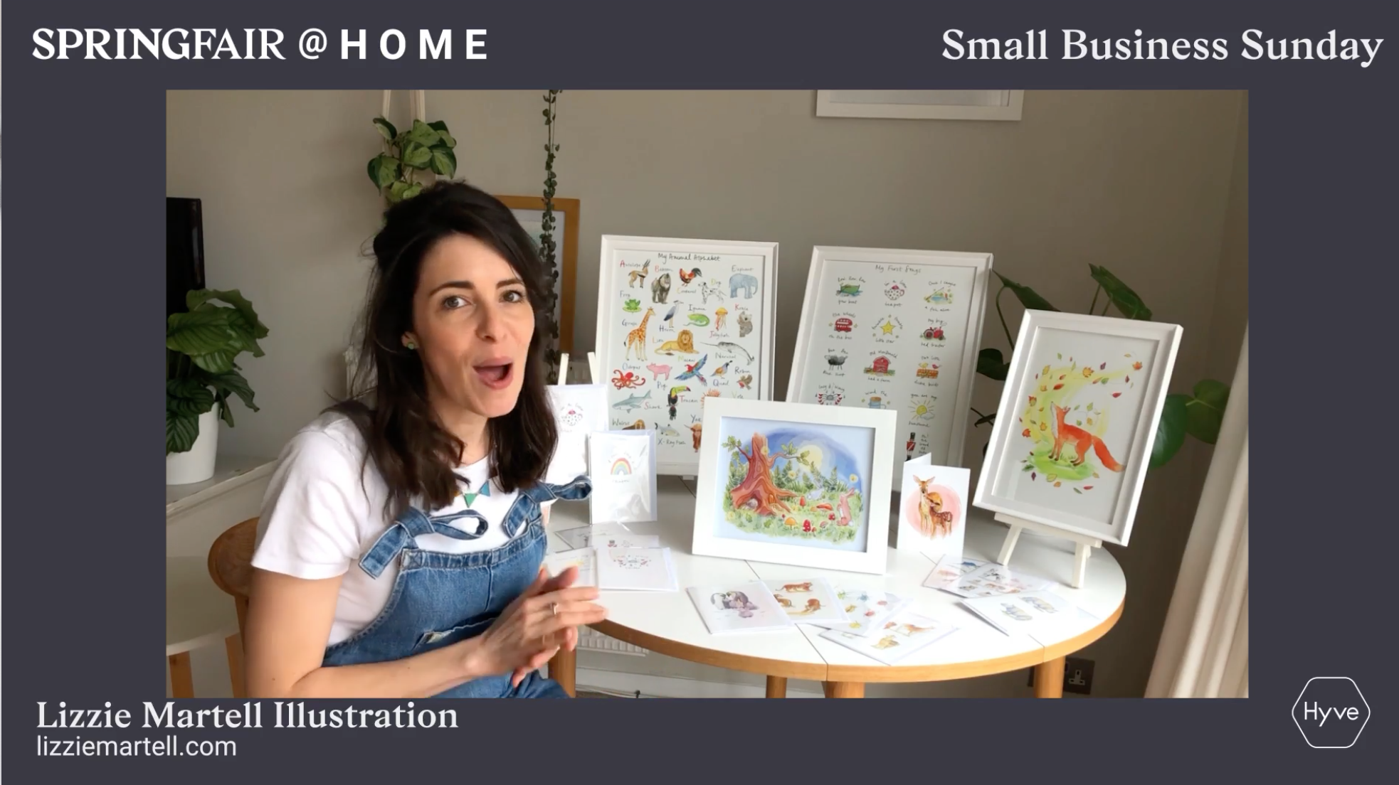 Above: After the keynote, the Spring Fair@Home showcased some of the businesses which have been promoted by Theo’s Small Business Sunday, when he retweets some of his fave submissions from SME. These include Lizie Martell Illustration whose product range includes greeting cards.
