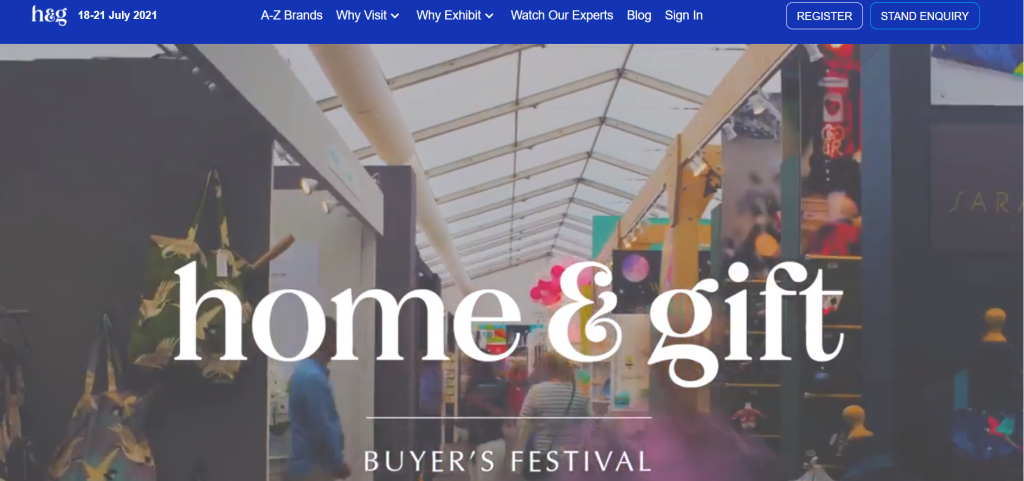 Above: The new branding on the Home & Gift website.