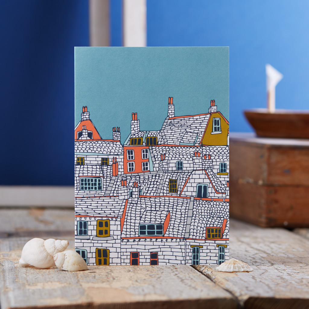 Above: Jess’ Over the Rooftops card design.