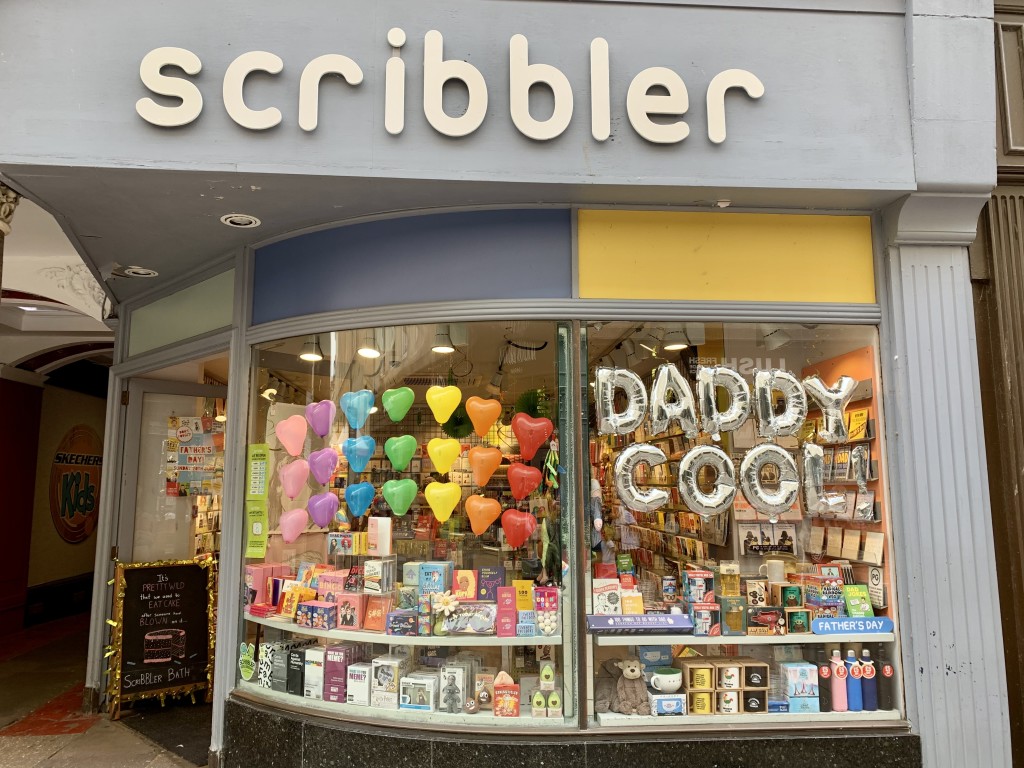 Above: Scribbler’s Bath supported Pride and promoted Father’s Day at the same time.