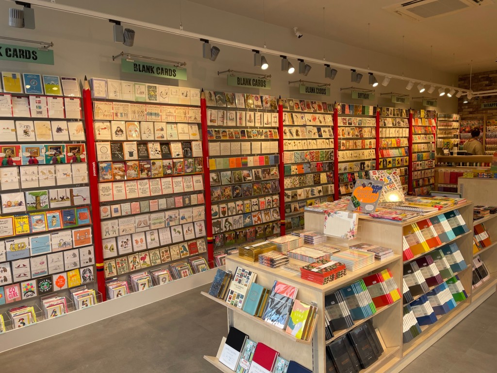 Above: At 530sqft, the Blackheath store about the same size as Postmark’s Greenwich shop, but feels very spacious as it is longer.