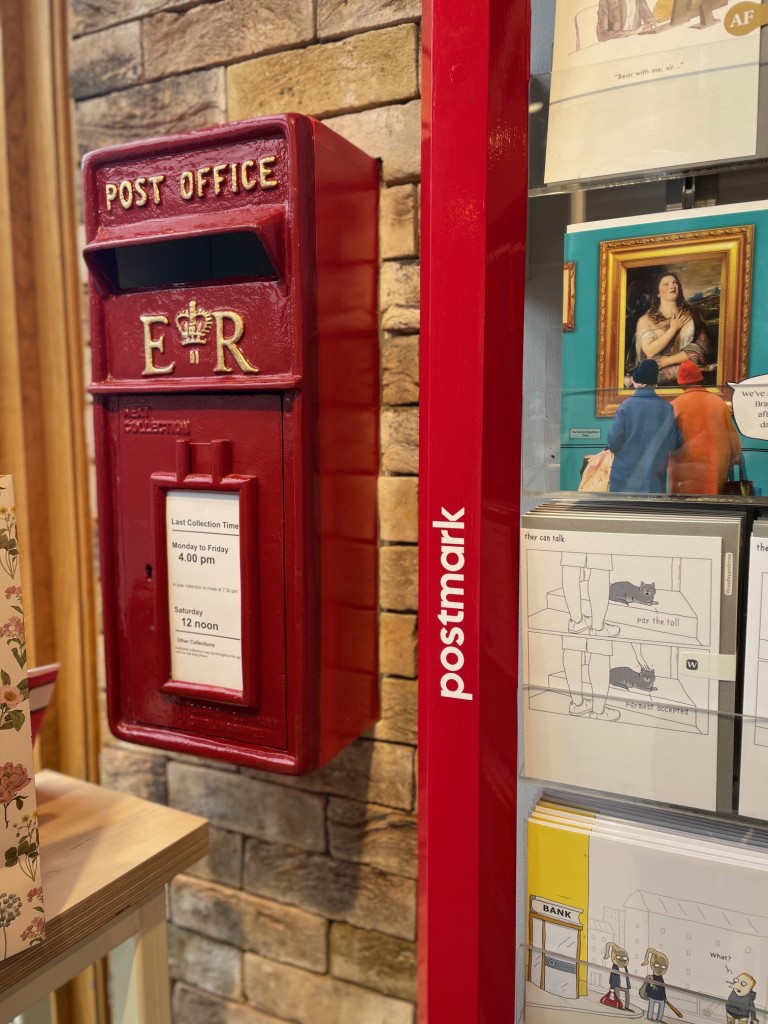 Above: Like other Postmark shops, customers can take advantage of being able to post items in the store.