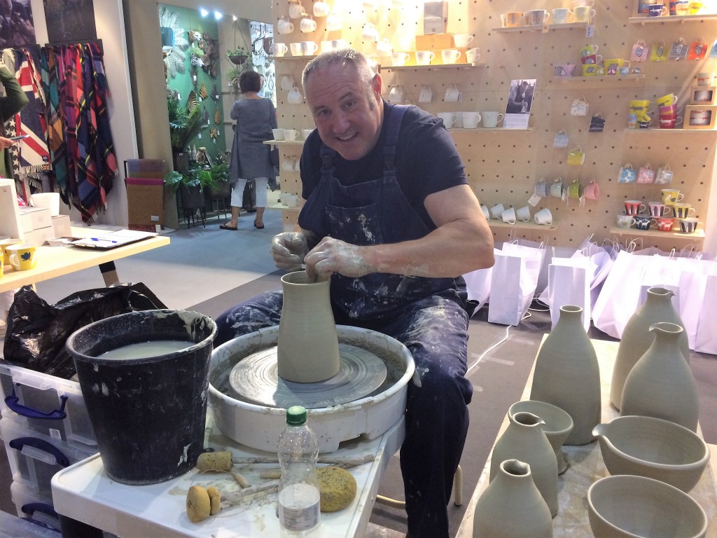 Above: Celebrated potter and expert judge on BBC 2’s The Great British Throw Down, Keith Brymer-Jones was there doing demonstrations on the Forma House stand.