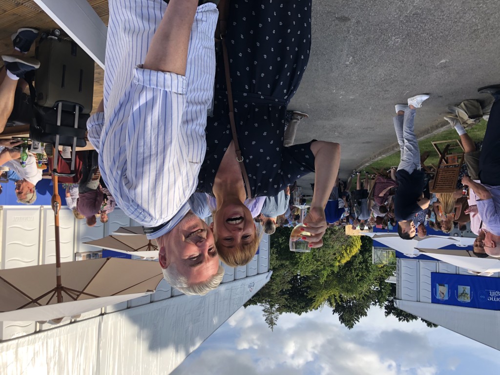 Above: It was a resounding “Cheers” from Coulson Macleod. “We have had an amazing show – so great to see people,” said Hannah MacLeod enjoying a drink after the show with her partner (in life and business), Mark Coulson.