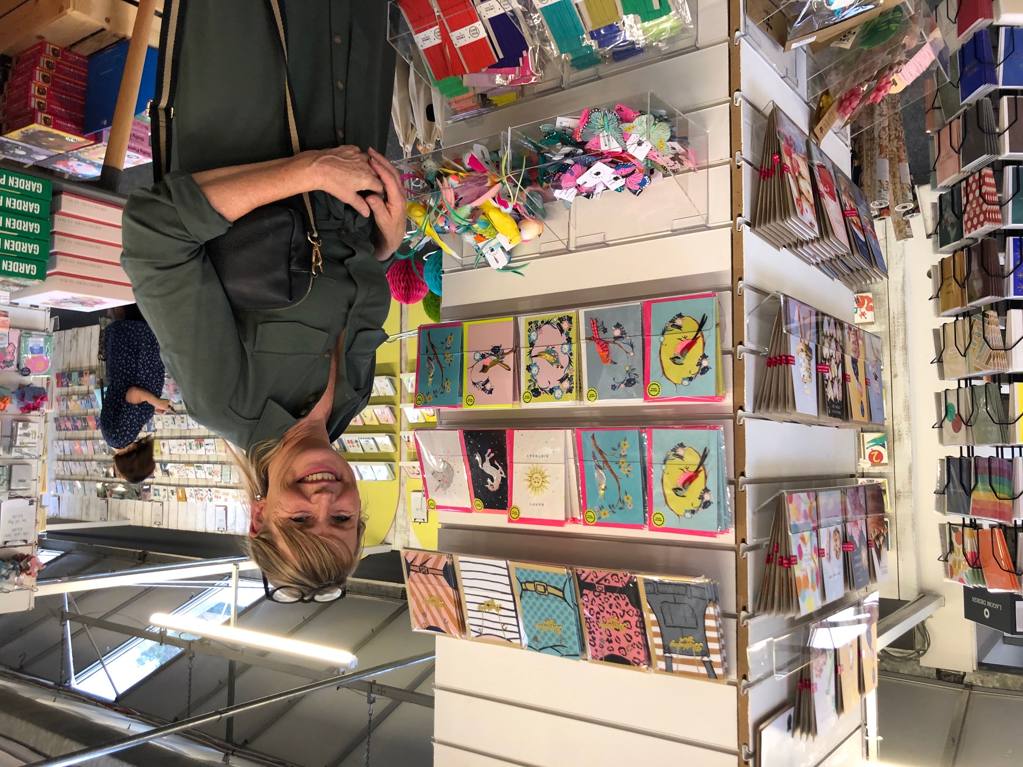 Above: Celia Leeson-Cox in the brand new contemporary greeting card shop within Yarnton Home & Garden.