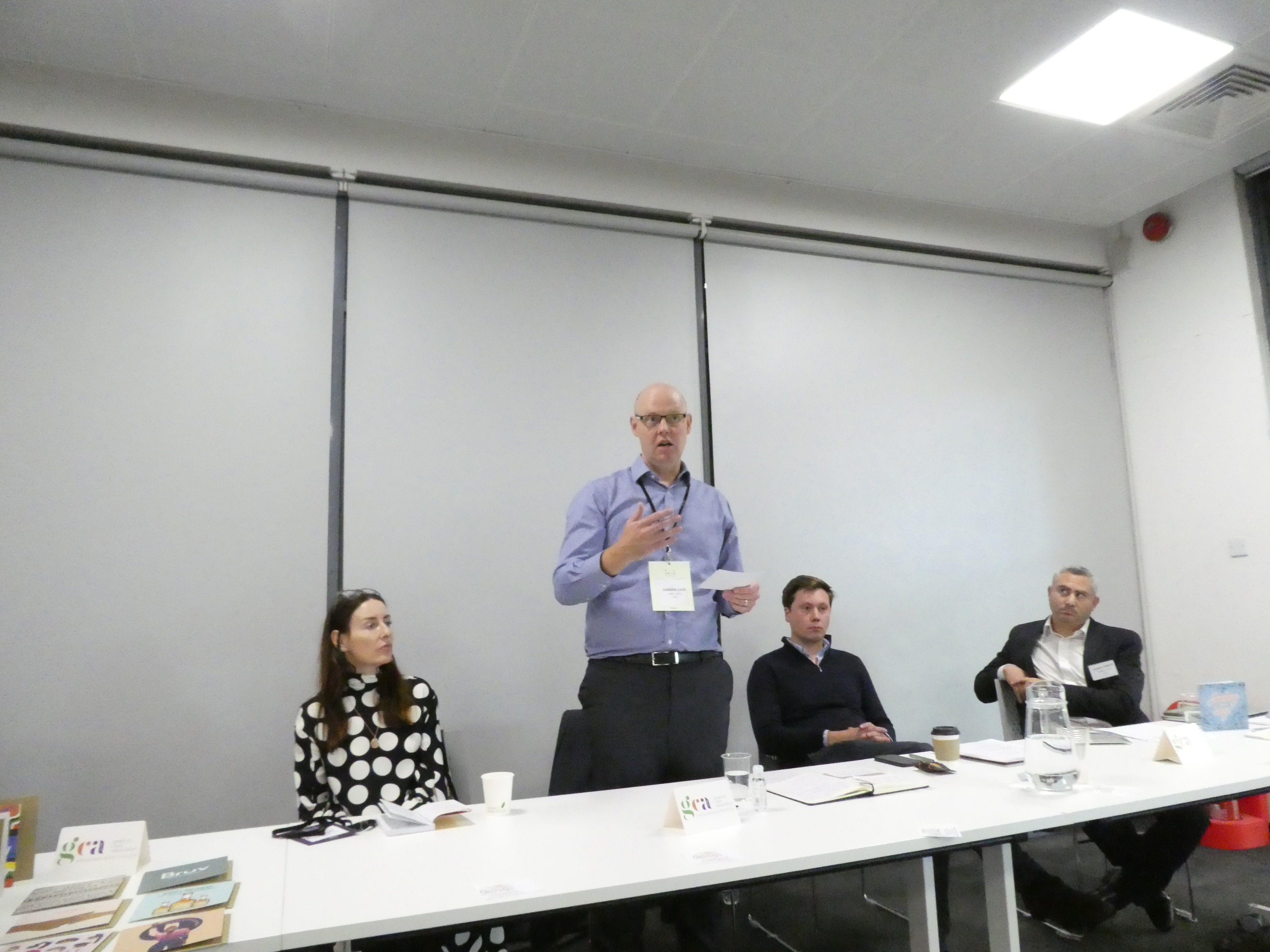 Above: While half the publishers were in the ‘den’ the other half were able to listen to talks from GCA Council Members Rachel Hare (Belly Button), (second left) Darren Cave (UK Greetings) and (far right) Daniel Prince (Danilo) as well as from Briffa’s Will Miles.