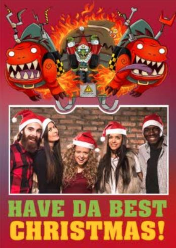 Above: A Warhammer Christmas photo upload design from Moonpig.