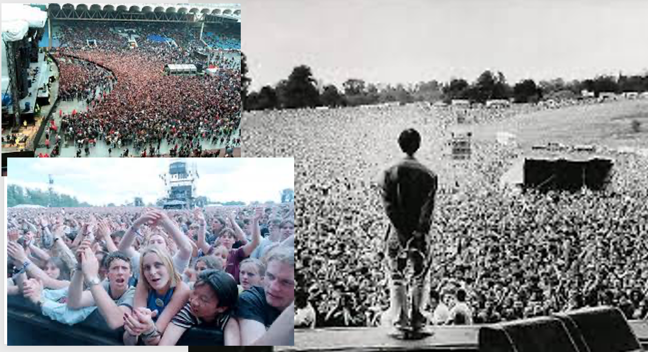 Above: A slide David used to show crowd adoration at Oasis’ concerts.