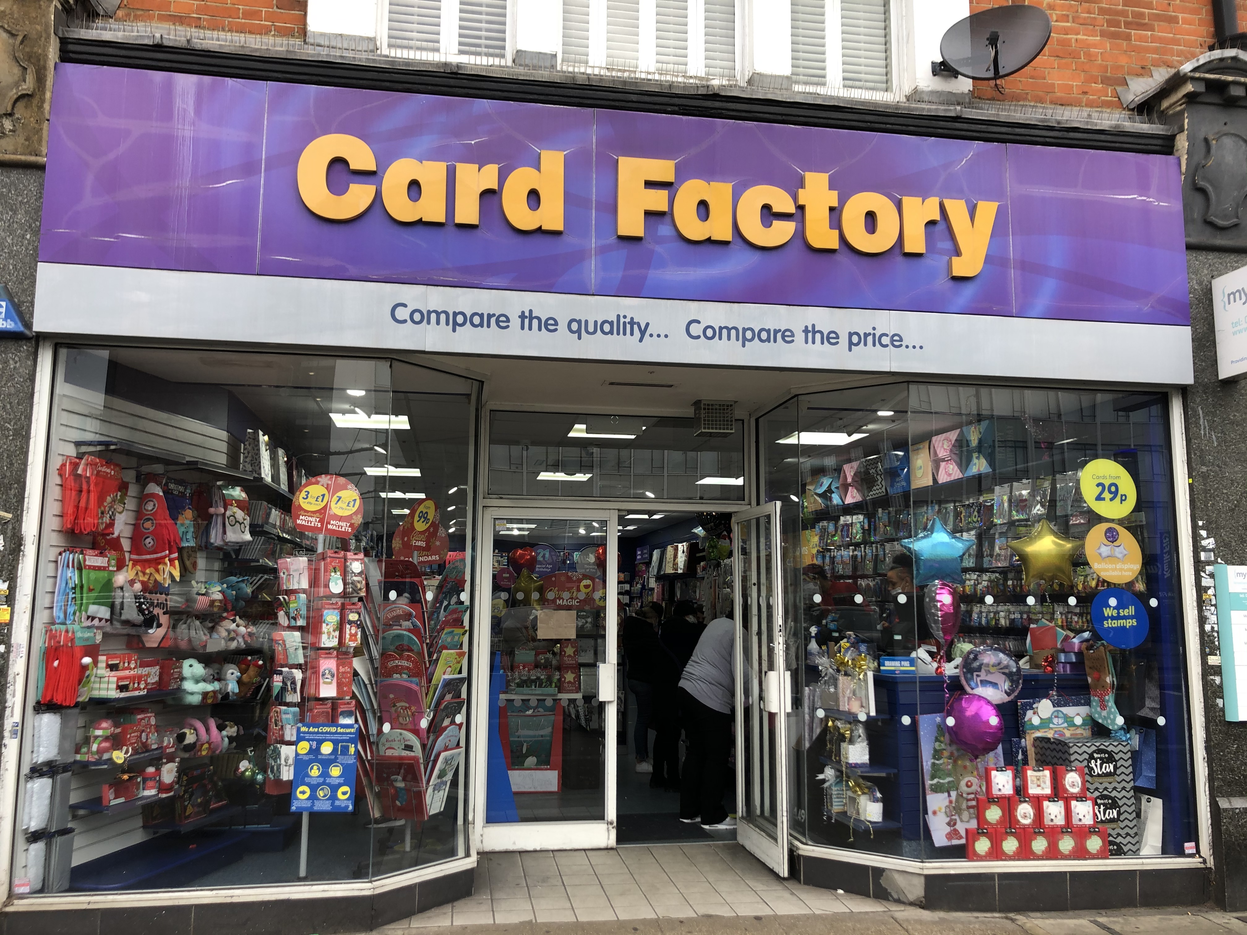 Above: Card Factory’s Streatham store in the run up to Christmas.
