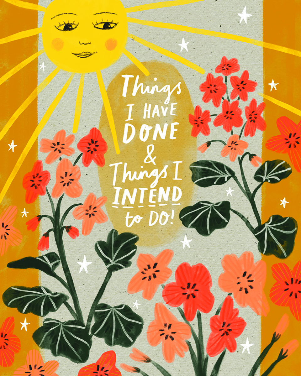 Above: Things I Intend to Do by Lee Foster-Wilson. (Represented by Jehane)
