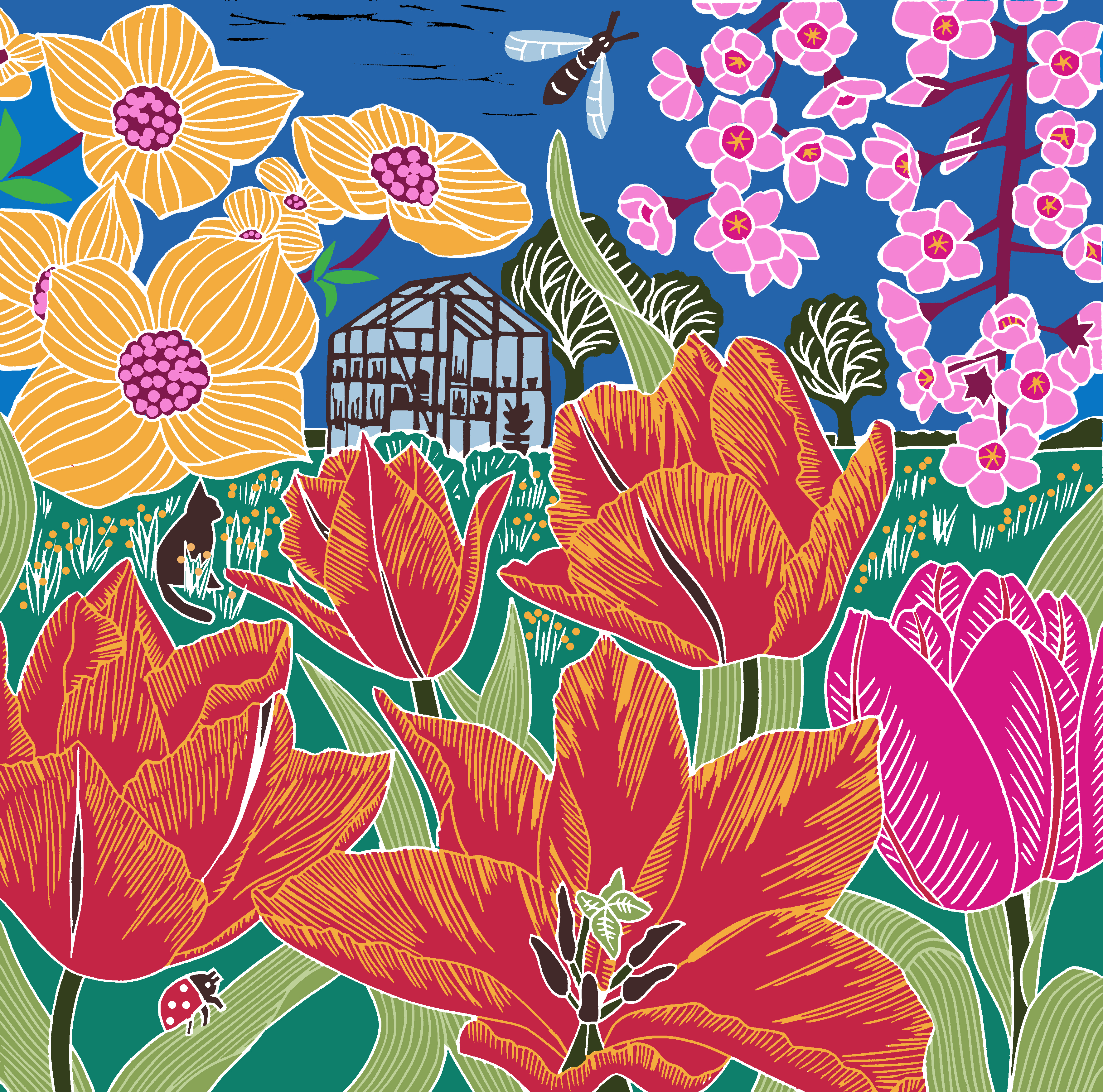 Above: Abundant Tulips by Kate Heiss. (Represented by Jehane)